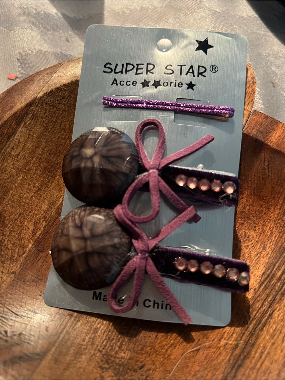 Purple Hair Clip Set